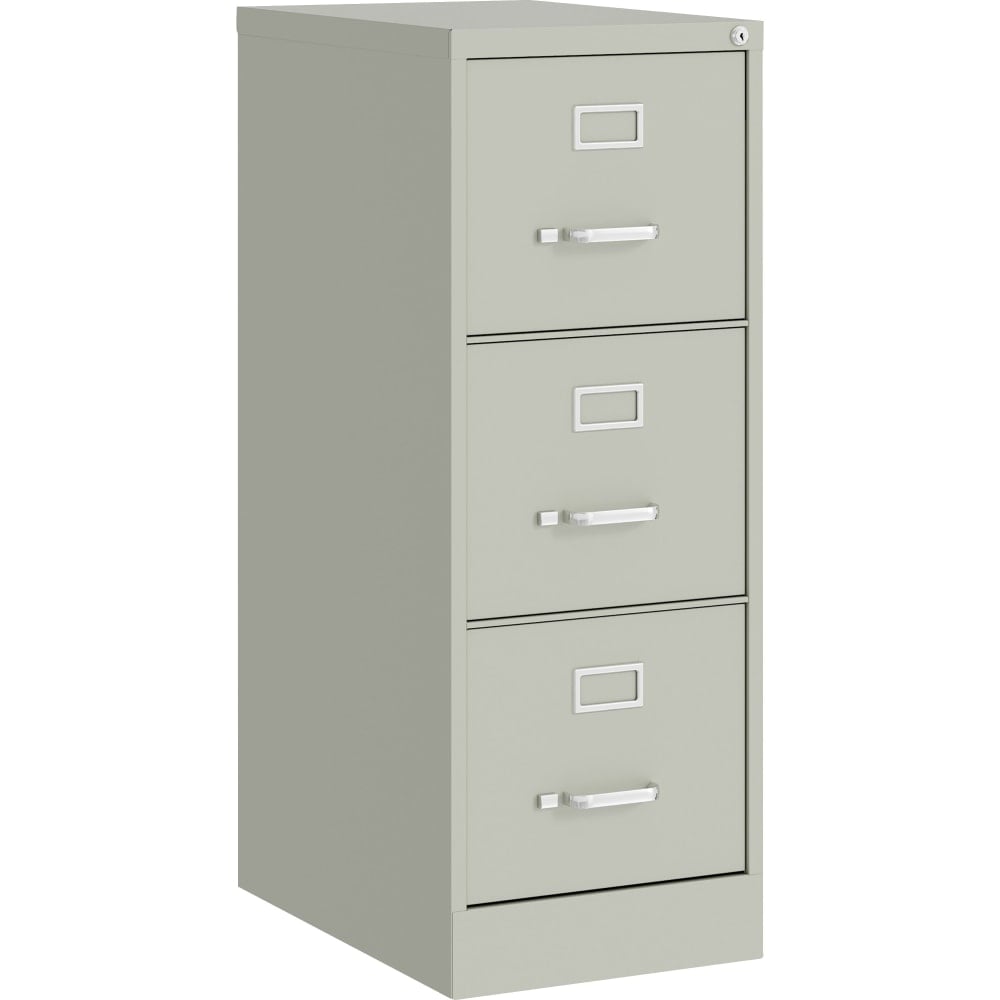 Lorell Fortress Series 22in Commercial-Grade Vertical File Cabinet - 15in x 22in x 40.2in - 3 x Drawer(s) for File - Letter - Vertical - Ball-bearing Suspension, Removable Lock, Pull Handle, Wire Management - Light Gray - Steel - Recycled MPN:42298