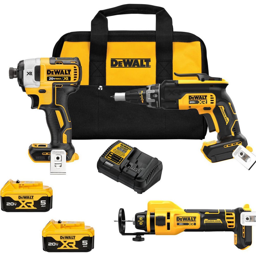 Cordless Tool Combination Kits, Kit Type: 20 Volt Cordless Tool Combination , Tools: Screw Gun, Cut-Out Tool, 1/4 in Impact Driver , Voltage: 20.00  MPN:DCK303P2