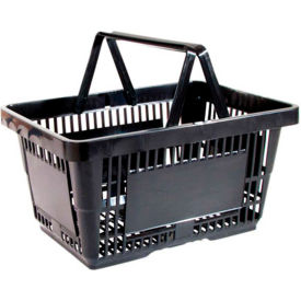 Versacart® Black Plastic Shopping Basket 22 Liter w/ Black Plastic Handle Pack Qty of 12 201-22L PH BLK 12