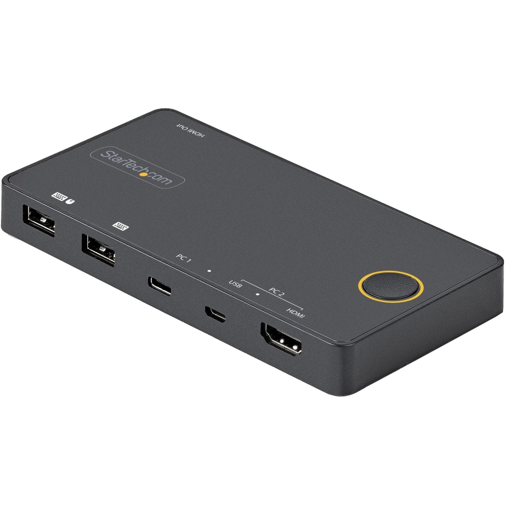 StarTech.com 2 Port Hybrid USB-A + HDMI & USB-C KVM Switch, Single 4K 60Hz HDMI 2.0 Monitor, Compact Desktop and/or Laptop HDMI KVM Switch - 2 Port Hybrid USB-A + HDMI and USB-C KVM Switch - 4K 60Hz on 1x HDMI 2.0 monitor MPN:SV221HUC4K