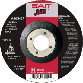 United Abrasives - Sait 22053 Depressed Center Wheel T27 A60S 7