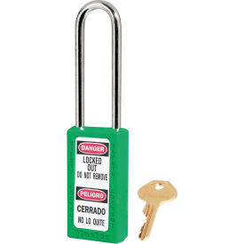 Master Lock® Thermoplastic Zenex™ 411LTGRN Safety Padlock 1-1/2