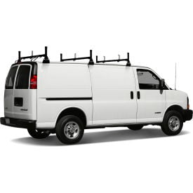 Vantech H1 3 Bar Steel Ladder Rack System for Chevy Express 1996-On Black H1023B