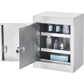 GoVets™ Stainless Steel Narcotics Cabinet W/Double Door/Double Lock 12