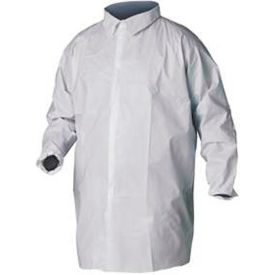 KeyGuard® Lab Coat No Pockets Elastic Wrists Snap Front Single Collar White 4XL 30/Case LC0-WE-KG-4XL