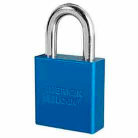 American Lock® No. A1265BLU High Security Solid Aluminum Padlock 6 Pin Cylinders - Blue - Pkg Qty 24 A1265BLU