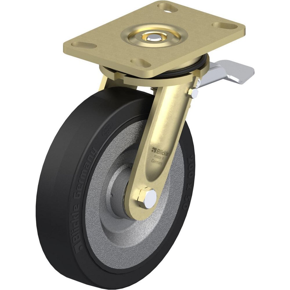 Top Plate Casters, Mount Type: Plate , Number of Wheels: 1.000 , Wheel Diameter (Inch): 8 , Wheel Material: Rubber , Wheel Width (Inch): 2  MPN:910521