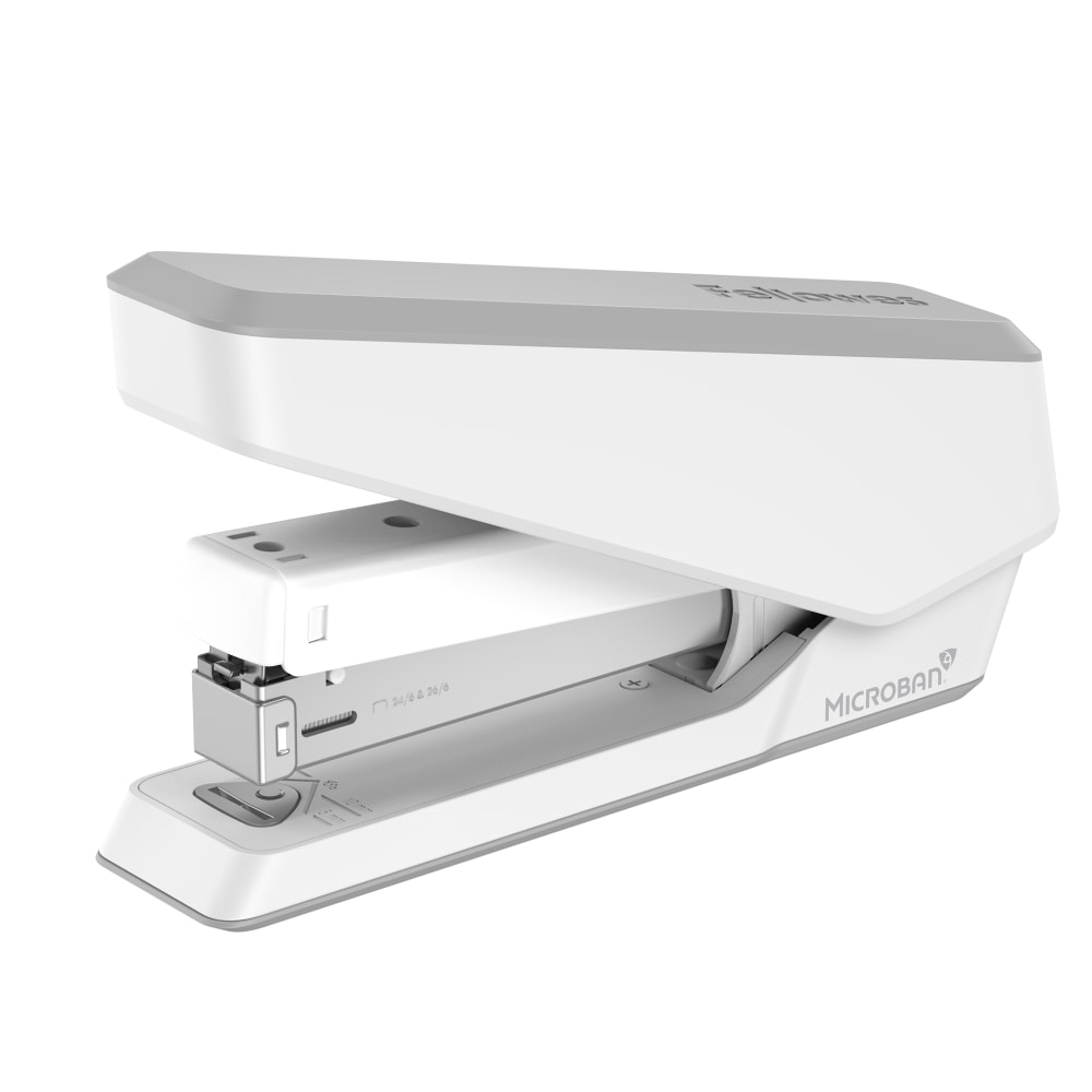 Fellowes LX850 Full-Strip EasyPress Desktop Stapler with Anti-Microbial Technology, 25-sheet Capacity, White (Min Order Qty 3) MPN:5011601