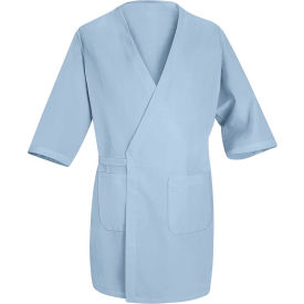 Red Kap® Collarless Butcher Wrap W/Pockets Light Blue Polyester/Combed Cotton L WP10LBRGL