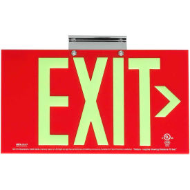 Dual-Lite DPLA75DR Exit Sign Red Acrylic w/ Photoluminescent Letters Double Face DPLA75DR