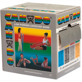 CanDo® Low Powder Exercise Band Silver 50 Yard Roll 1 Roll/Box 10-5226