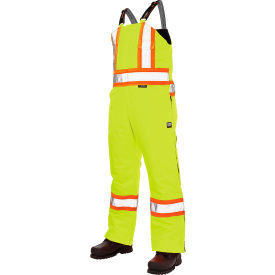 Tough Duck Poly Oxford Insulated Safety Bib Overall L Fluorescent Green S79811-FLGR-L