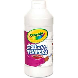 Crayola 543115053 Artista II Washable Tempera Paint White 16 oz 543115053