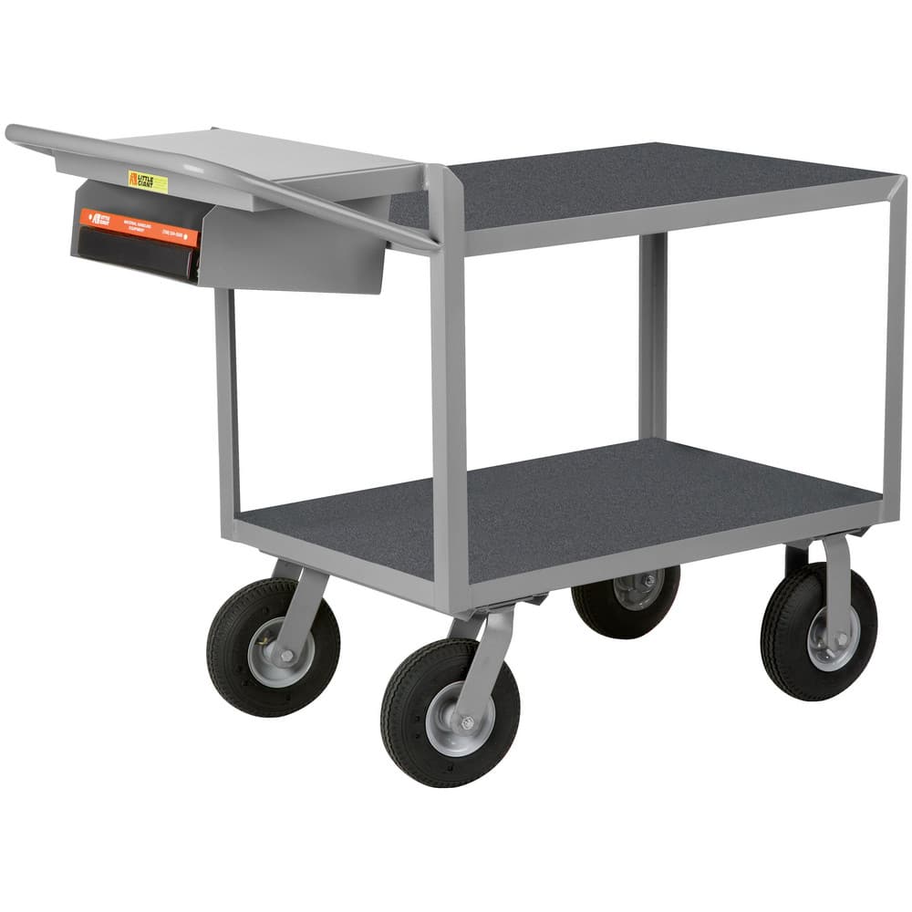 Carts, Cart Type: Instrument Cart with Writing Shelf and Storage Pocket , Caster Type: 2 Rigid, 2 Swivel , Material: Steel , Length (Inch): 64  MPN:G-2448-9PM-WSP