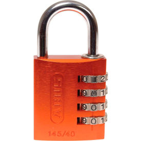 ABUS Anodized Aluminum Resettable 3-Dial Combination Lock 145/40 C - Orange - Pkg Qty 6 14542