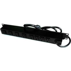 Wiremold Rack Mount Surge Protected Power Strip 8 Rear Outlets 15A 3Ka 6' Cord R8BZ*