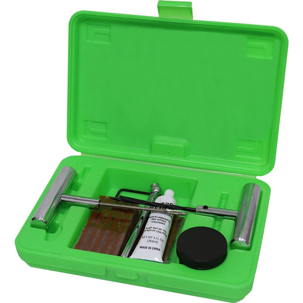 Tire Repair Kits, Kit Type: Plug, Patch , Container Type: Toolbox , Material: Metal, Plastic , Minimum Temperature: -20C , Maximum Temperature: 100C  MPN:52113