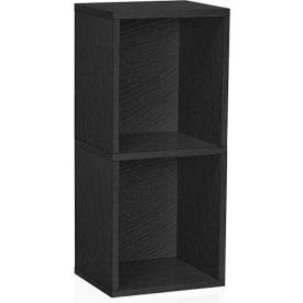 Way Basics Eco 2 Shelf Narrow Bookcase Black BS-285-340-770-BK