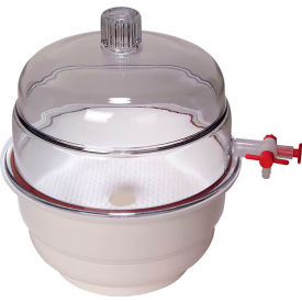 United Scientific™ Desiccator Vacuum White Base Polypropylene/Polycarbonate 6