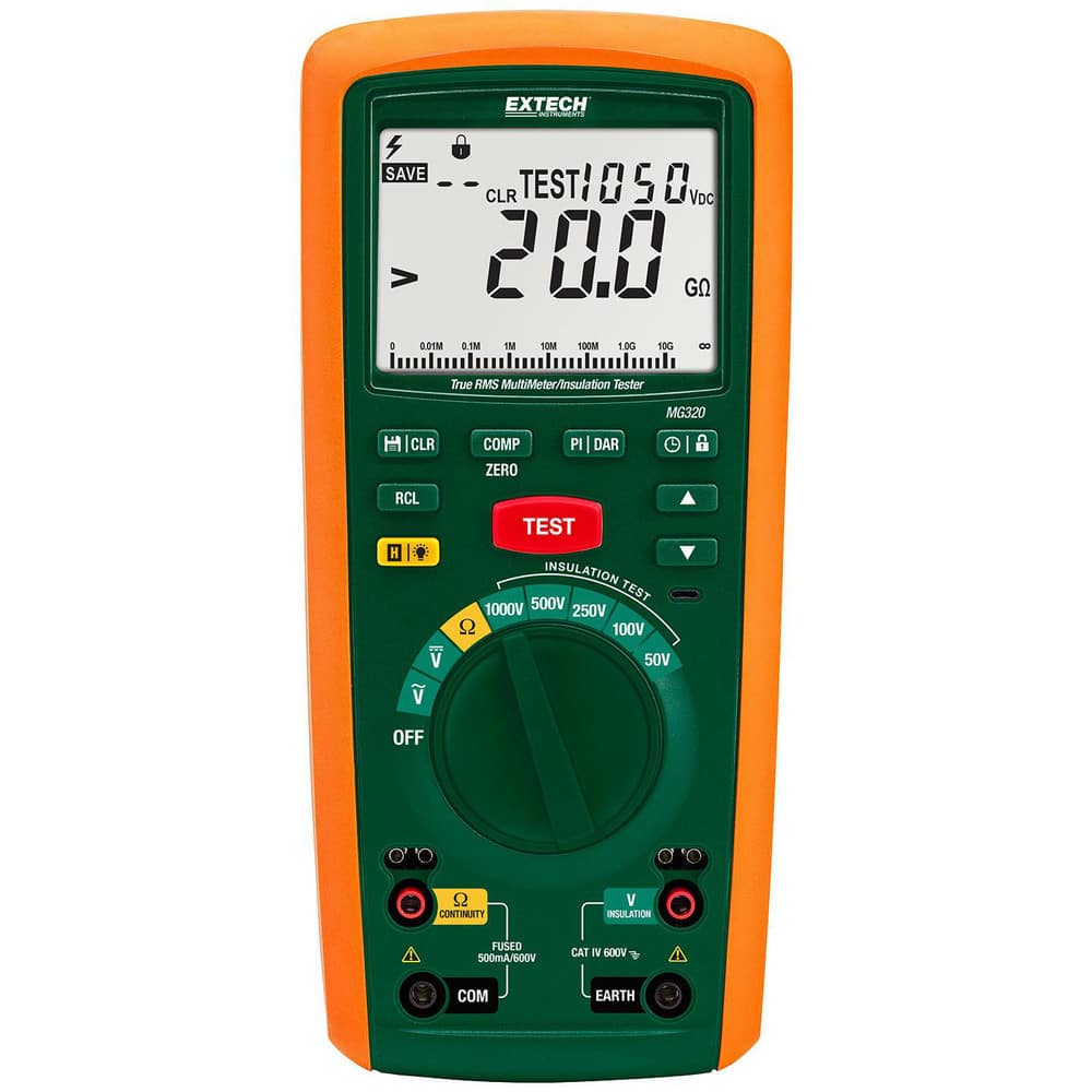 Electrical Insulation Resistance Testers & Megohmmeters, Display Type: LCD , Power Supply: AA Batteries , Resistance Capacity (Megohm): 20k  MPN:MG320-NIST