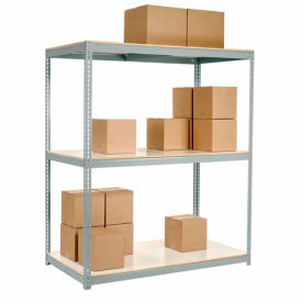 GoVets 3 Shelf Extra Heavy Duty Boltless Shelving Starter 60Wx24Dx60H Laminate Deck USA 97342B22