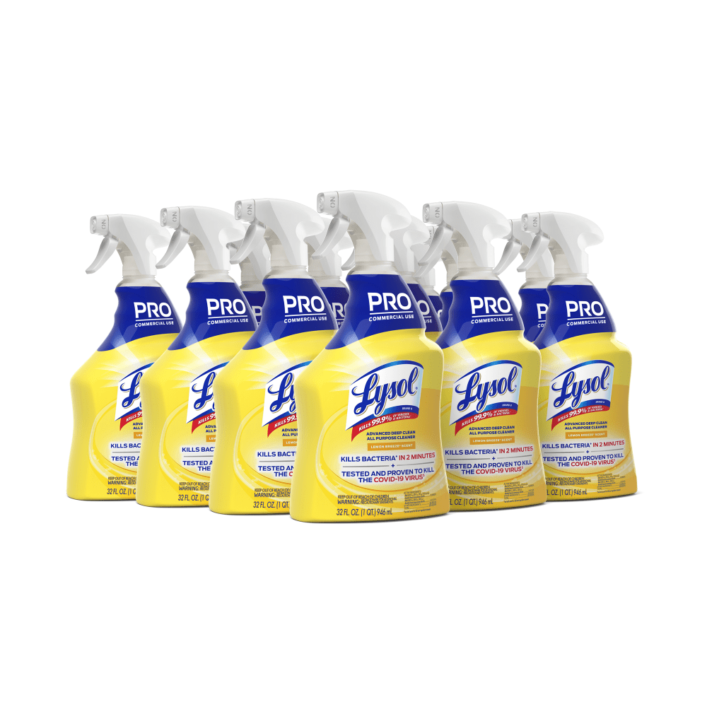 Lysol Advanced Deep Clean All-Purpose Cleaner, 32 Oz, Lemon Breeze, Case Of 12 Bottles MPN:CB003510