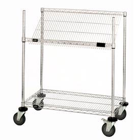 GoVets™ Easy Access Slant Shelf Chrome Wire Cart 48