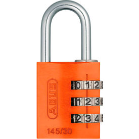 ABUS Anodized Aluminum Resettable 3-Dial Combination Lock 145/30 C - Orange - Pkg Qty 6 14532