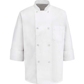 Chef Designs 8 Button-Front Chef Coat Pearl Buttons White Polyester/Cotton L 0403WHRGL