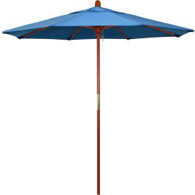 California Umbrella 7.5' Patio Umbrella - Olefin Frost Blue - Hardwood Pole - Grove Series MARE758-F26