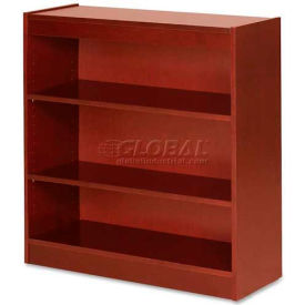 Lorell® 3-Shelf Panel End Hardwood Veneer Bookcase 36