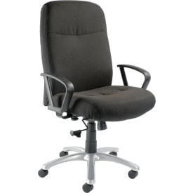 Interion® Big & Tall Chair With High Back & Fixed Arms Fabric Black 571BK506