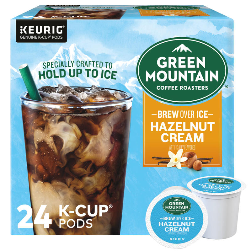 Green Mountain Coffee Single-Serve K-Cup Pods, Medium Roast, Brew Over Ice Hazelnut, Carton Of 24 (Min Order Qty 3) MPN:5000359624