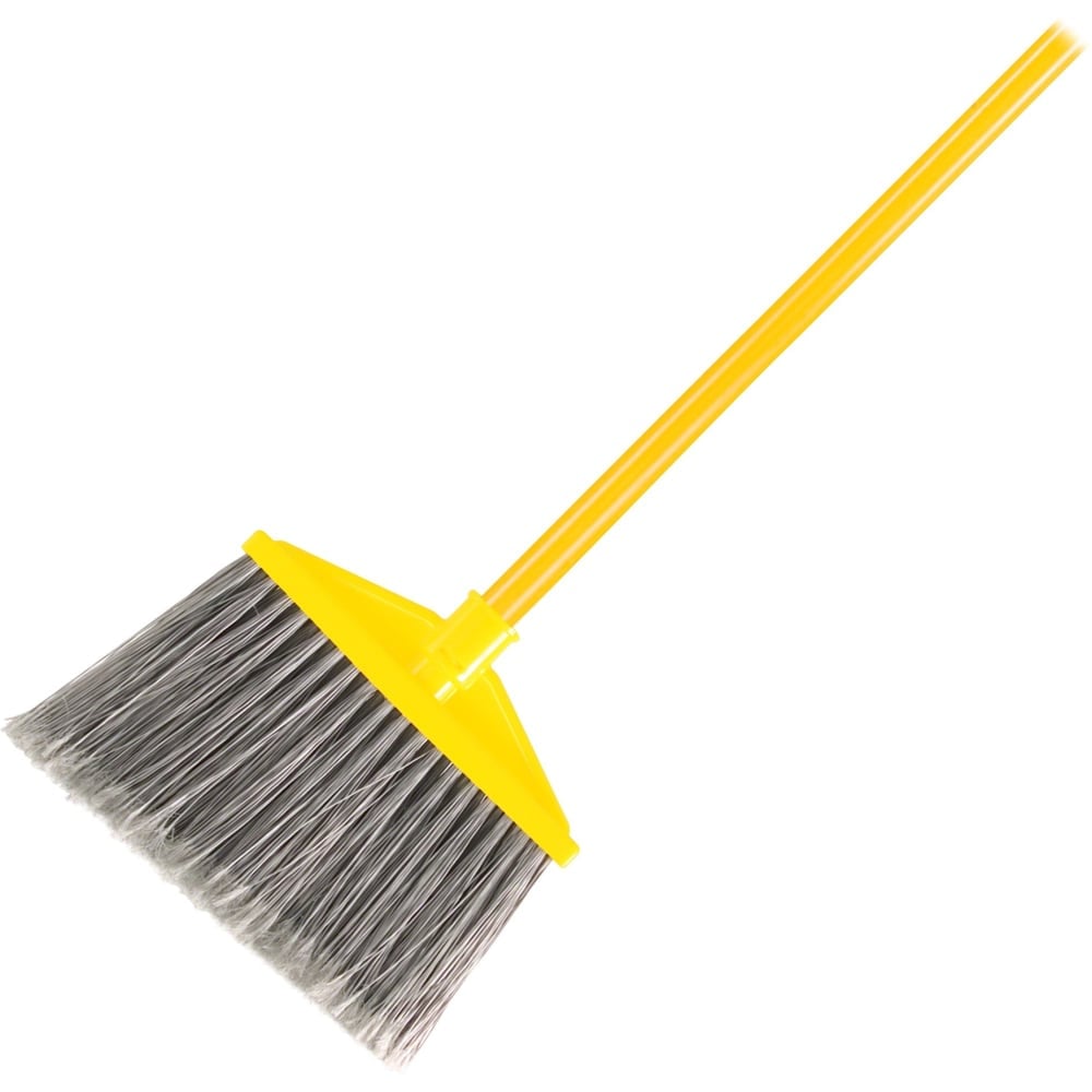 Rubbermaid Commercial Angle Broom - 10.50in Polypropylene Bristle - 1in Handle Diameter - Metal, Metal Handle - 6 / Carton - Gray MPN:637500GYCT