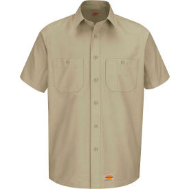 Dickies® Men's Canvas Short Sleeve Work Shirt Khaki M-WS20KHSSM WS20KHSSM