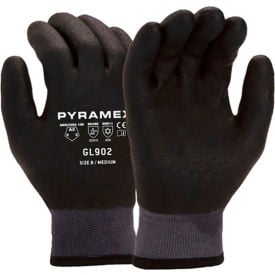 Pyramex® GL902 Insulated Cut Resistant Dipped Gloves HPT Coated ANSI A3 L Black GL902L