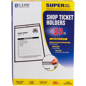 C-Line Products Auto Shop Ticket Holders Stitched Both Sides Clear 9