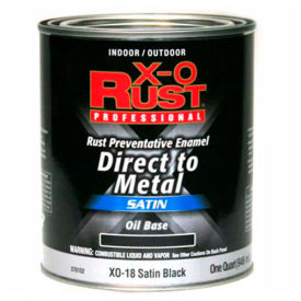 X-O Rust Oil Base DTM Enamel Satin Finish Satin Black Quart - 376152 376152