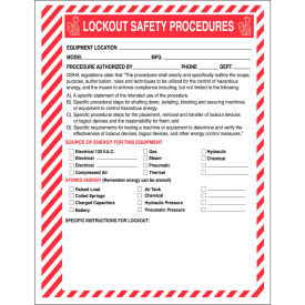 Accuform KSS144 Lockout Procedure Station Additional Forms Lockout Safety Procedures Paper KSS144