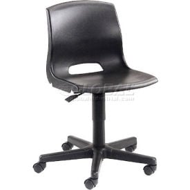 Interion® Plastic Office Chair - Black 357921