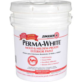 Zinsser® PERMA-WHITE Mold & Mildew-Proof Interior Paint White Semi-Gloss 5 Gallon Pail - 2750 2750