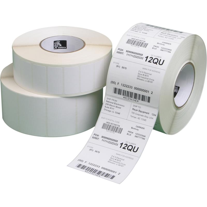 Zebra Z-Perform 2000D - Paper - permanent acrylic adhesive - coated - perforated - bright white - 4 in x 2 in 10876 label(s) (4 roll(s) x 2719) labels - for Zebra 110, 140, 220, Z4Mplus, Z6MPlus, ZM400, ZM600; Xi Series 140, 170; Z Series ZM600 MPN:100153