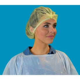 Pleated Polypropylene Bouffant Cap 100 Latex Free Yellow  24