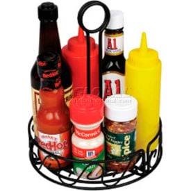 Winco WBKH-6R Round Black Wire Condiment Caddy - Pkg Qty 24 WBKH-6R