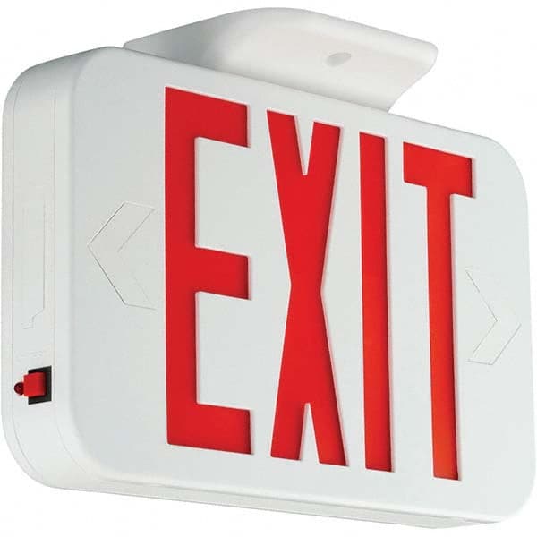 Illuminated Exit Signs, Number of Faces: 1, Light Technology: LED, Letter Color: Red, Mount Type: Surface Mount, Housing Material: Thermoplastic MPN:93043116