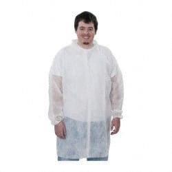 Lab Coat: 1.41 oz Material, Size Medium, Polypropylene MPN:LC-PP-M30W-EW