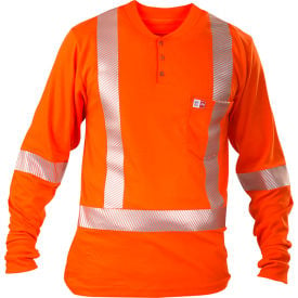 Big Bill Long Sleeve Henley Interlock Knit Flame Resistant 5XL Orange SRT18IT6/O-R-ORA-5X