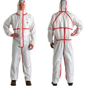 3M™ Disposable Coverall Knit Cuffs & Attached Hood White/Red 3XL 4565-BLK-3XL 25/Case 7000109050