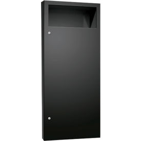 ASI® Simplicity™ Semi-Recessed Powder Coated Waste Receptacle Stainless Steel Black 10-6474-2-41PC