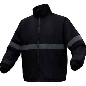 GSS Enhanced Visibility Waterproof Parka Jacket w/ Fleece Lining Nylon Black Large 8023-LG